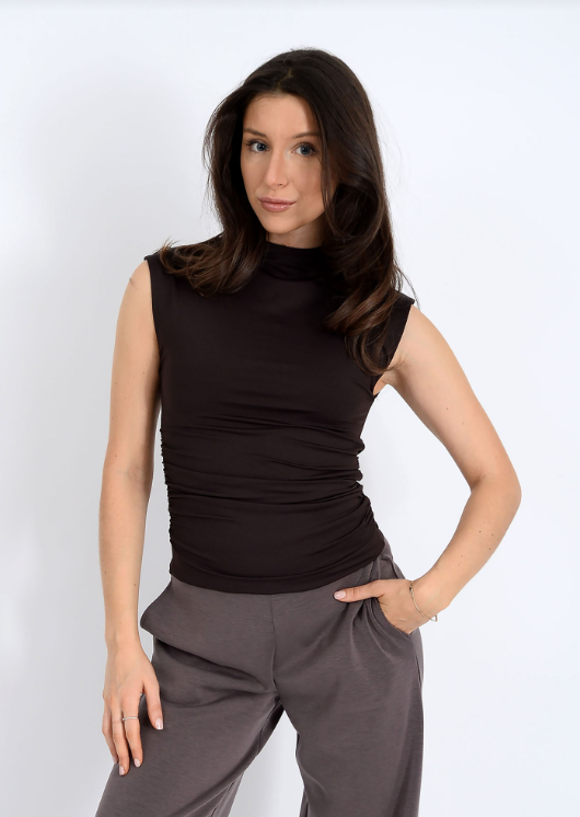 トップス BLACK BRICK Hybrid Merino Sleeveless Sleeveless Merino Wool Blend Top | Michael Kors Canada [CA]