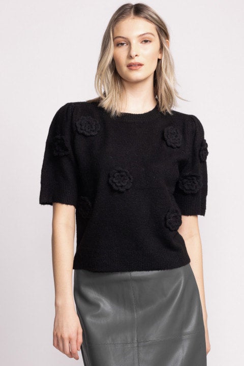 Roslyn Sweater Black Pink Martini The Butterfly Boutique
